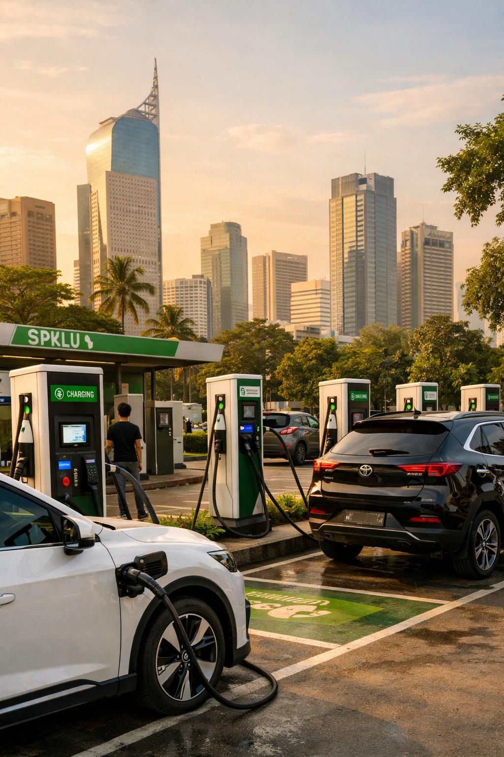 v-green dan prime group bekerja sama membangun 100.000 stasiun pengisian kendaraan listrik di seluruh indonesia untuk mendukung transportasi ramah lingkungan dan masa depan yang lebih hijau.